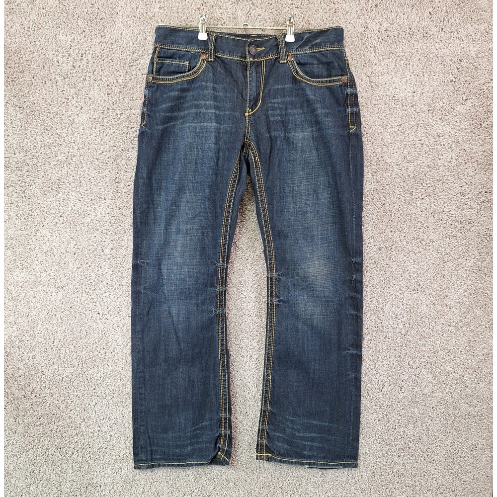 Seven7 Jeans Mens 34x32 (Fits 34x31) Dark Wash Straight Leg Everyday Streetwear